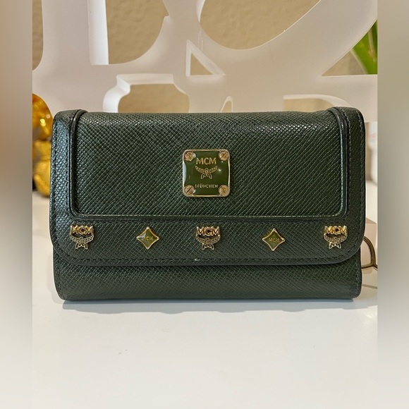 MCM Handbags - MCM ARMY GREEN COLORED TRIFOLD WALLET